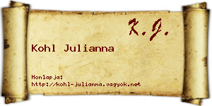 Kohl Julianna névjegykártya